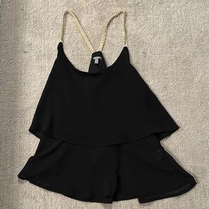 Black Double Tired Chiffon Halter top